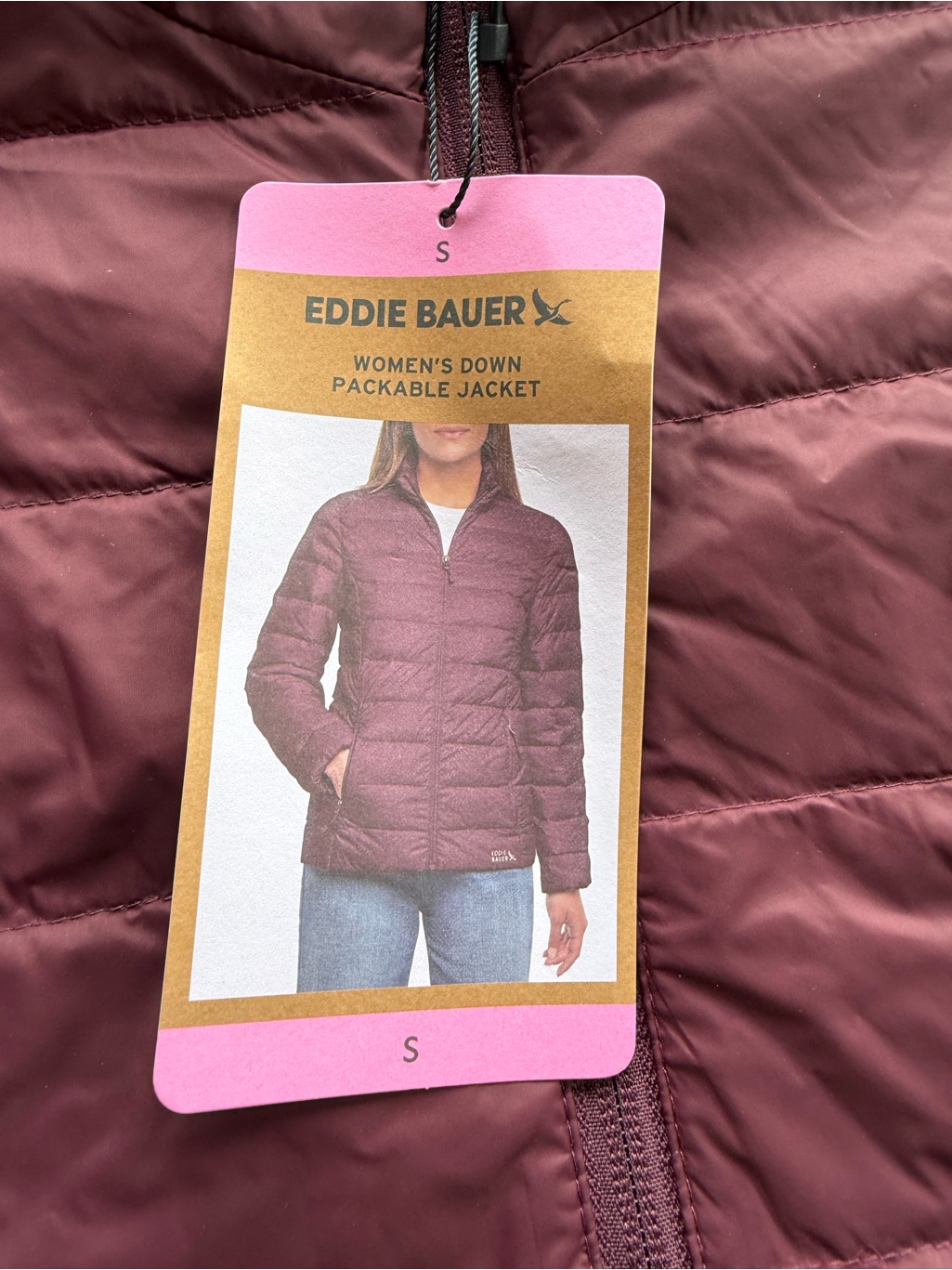Eddie Bauer Women's Packable Puffer Jacket Burgundy